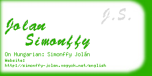 jolan simonffy business card